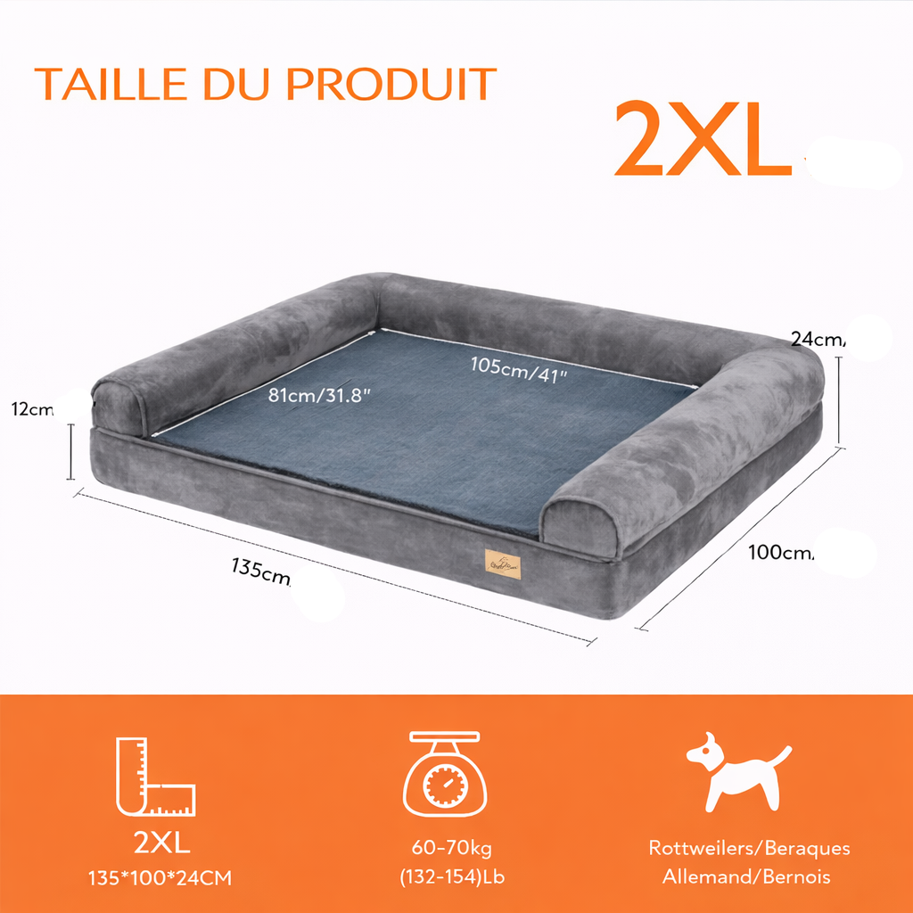 Le Soutien – Couchage orthopédique renforcé pour chien