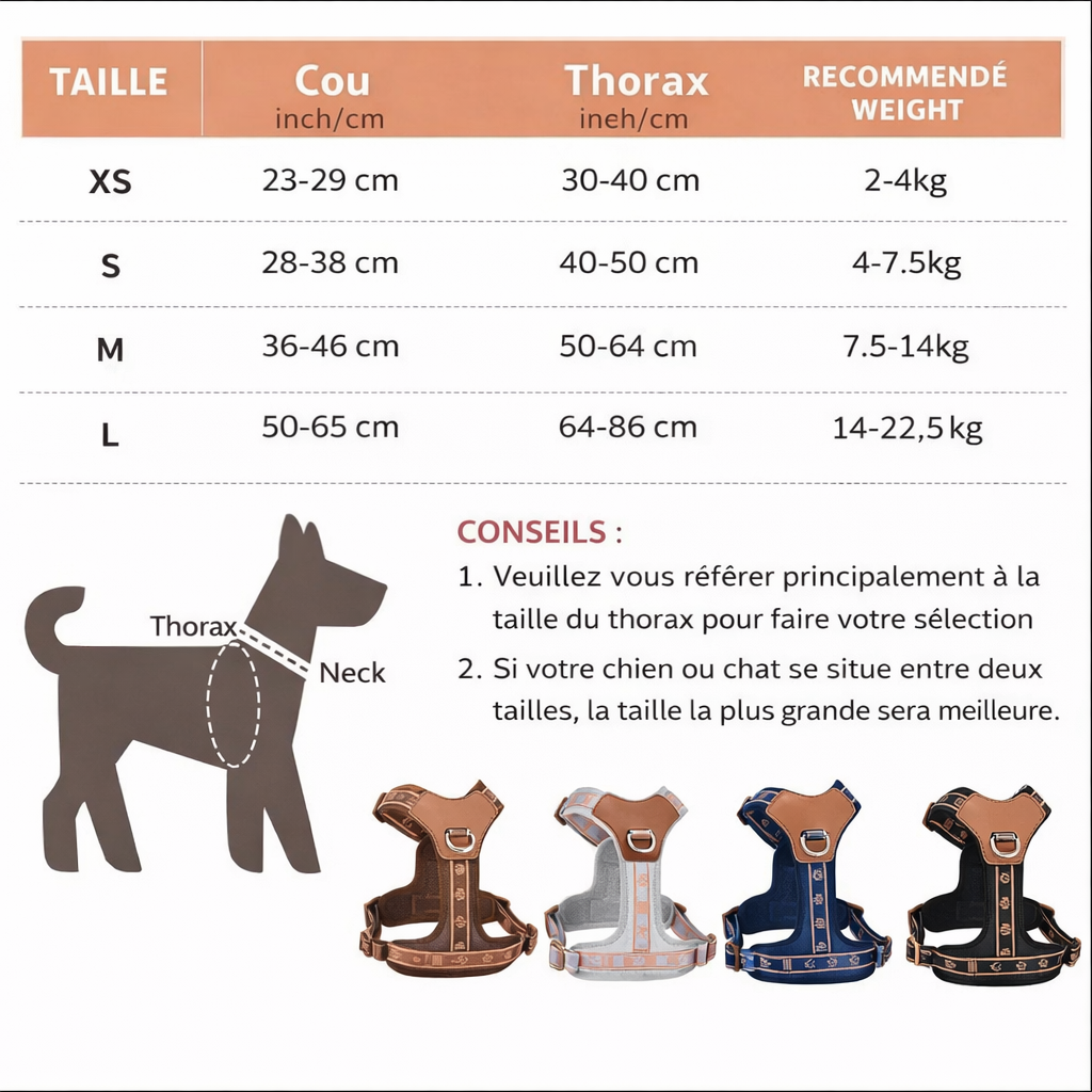 Harnais ajustable réfléchissant pour chien – Modèle gilet