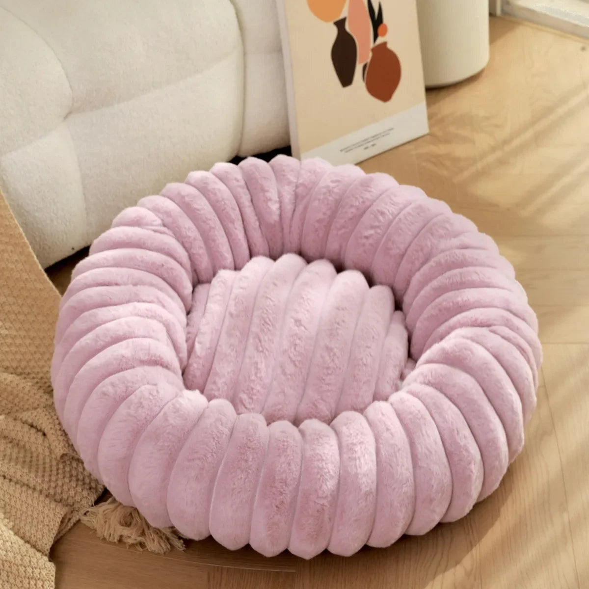 Le Cocon – Panier donut rond moelleux pour chien