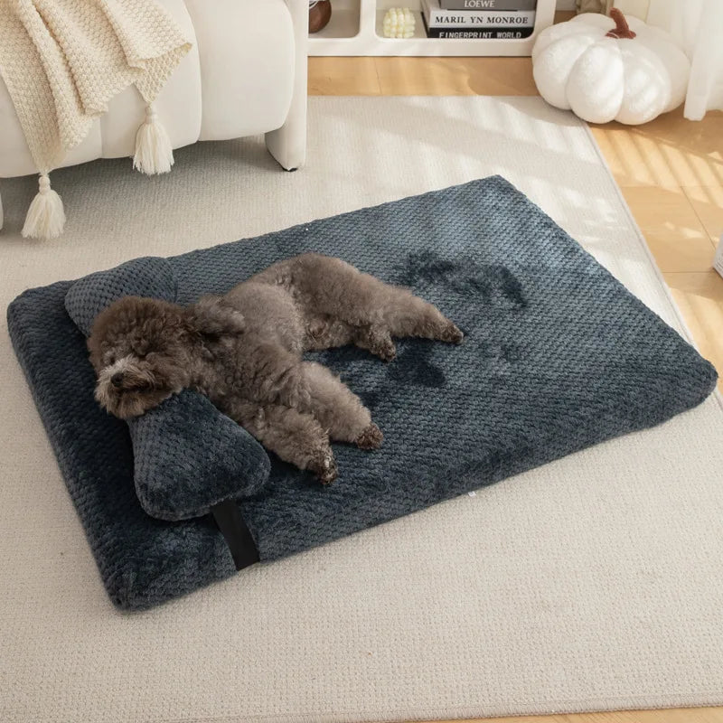 Le Repos – Matelas en peluche avec coussin intégré pour chien