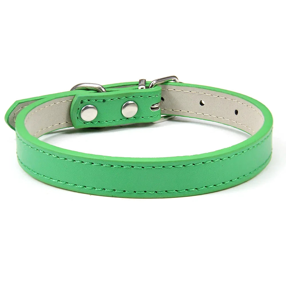 Collier réglable en similicuir pour chien
