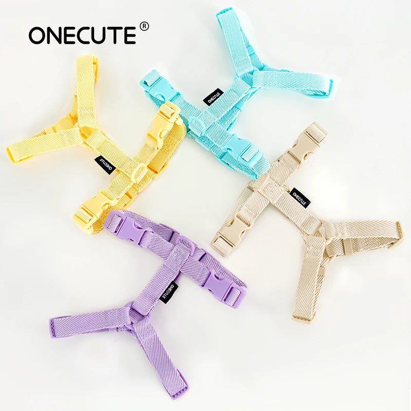 Harnais ajustable avec laisse – Coloris macaron pour chien