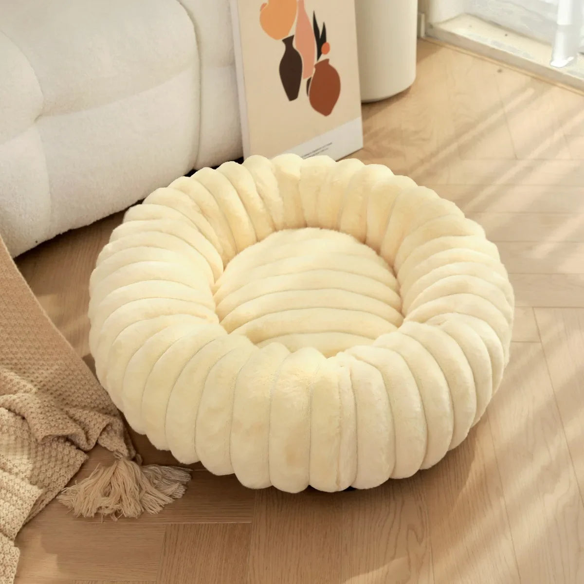 Le Cocon – Panier donut rond moelleux pour chien