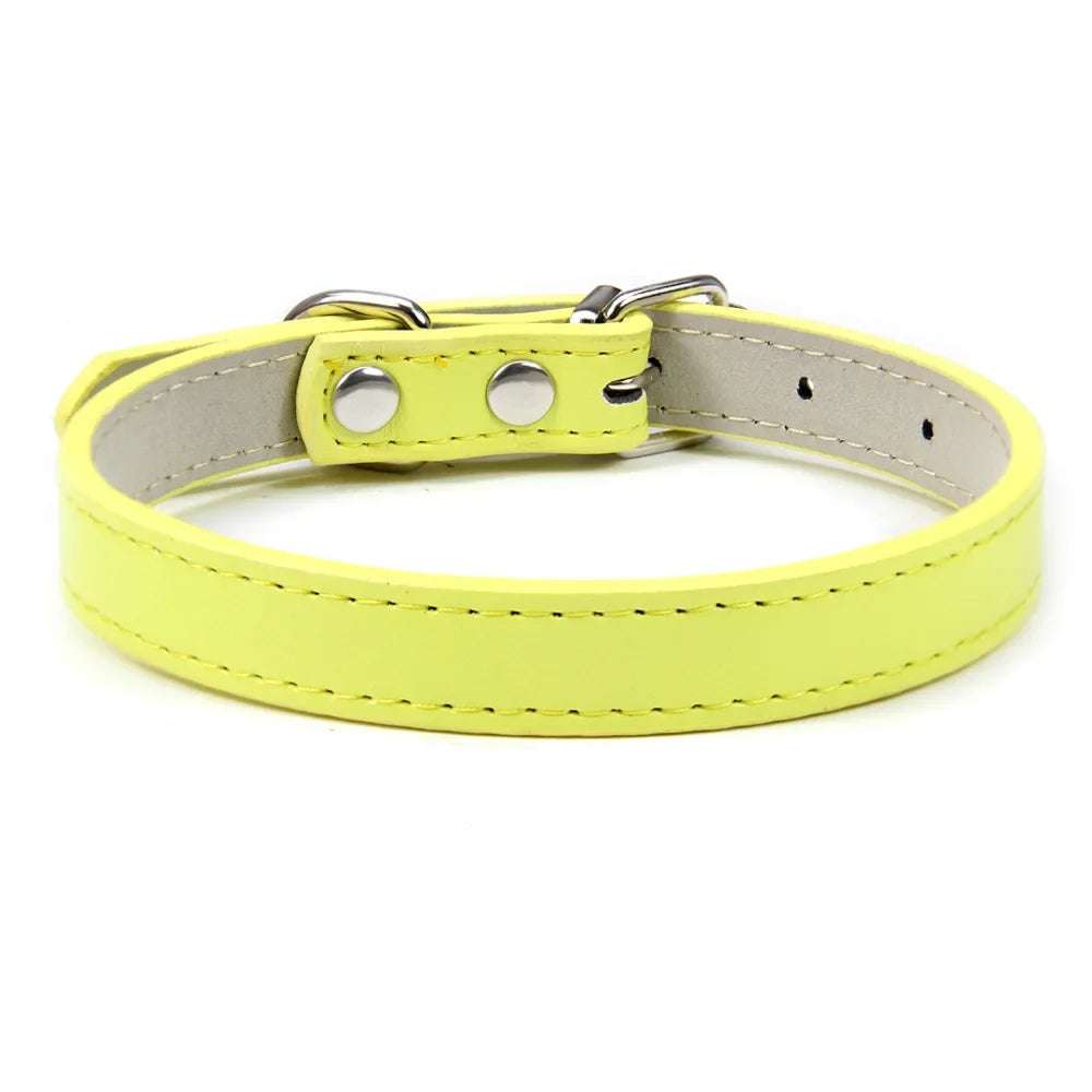 Collier réglable en similicuir pour chien