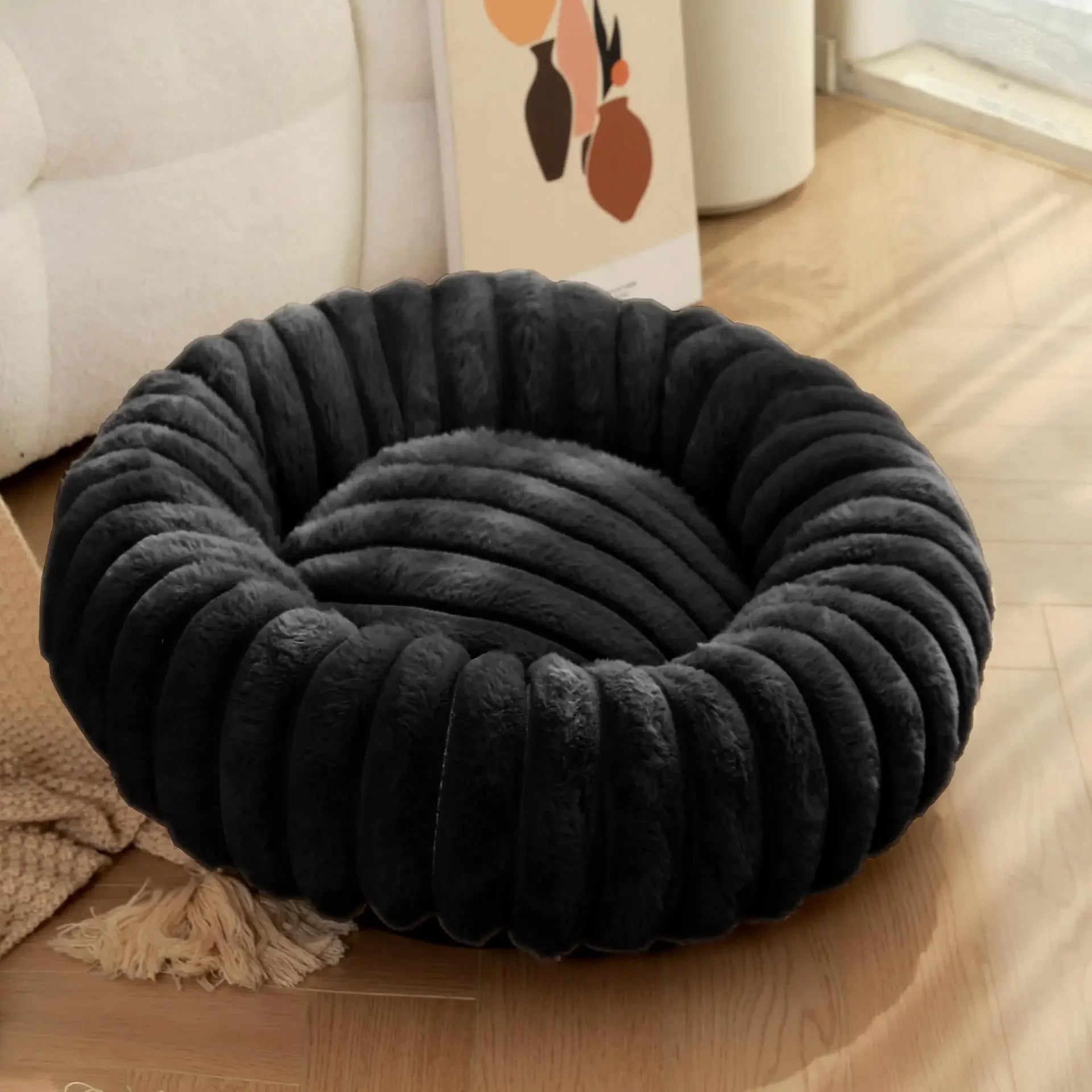 Le Cocon – Panier donut rond moelleux pour chien