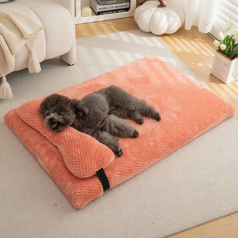 Le Repos – Matelas en peluche avec coussin intégré pour chien