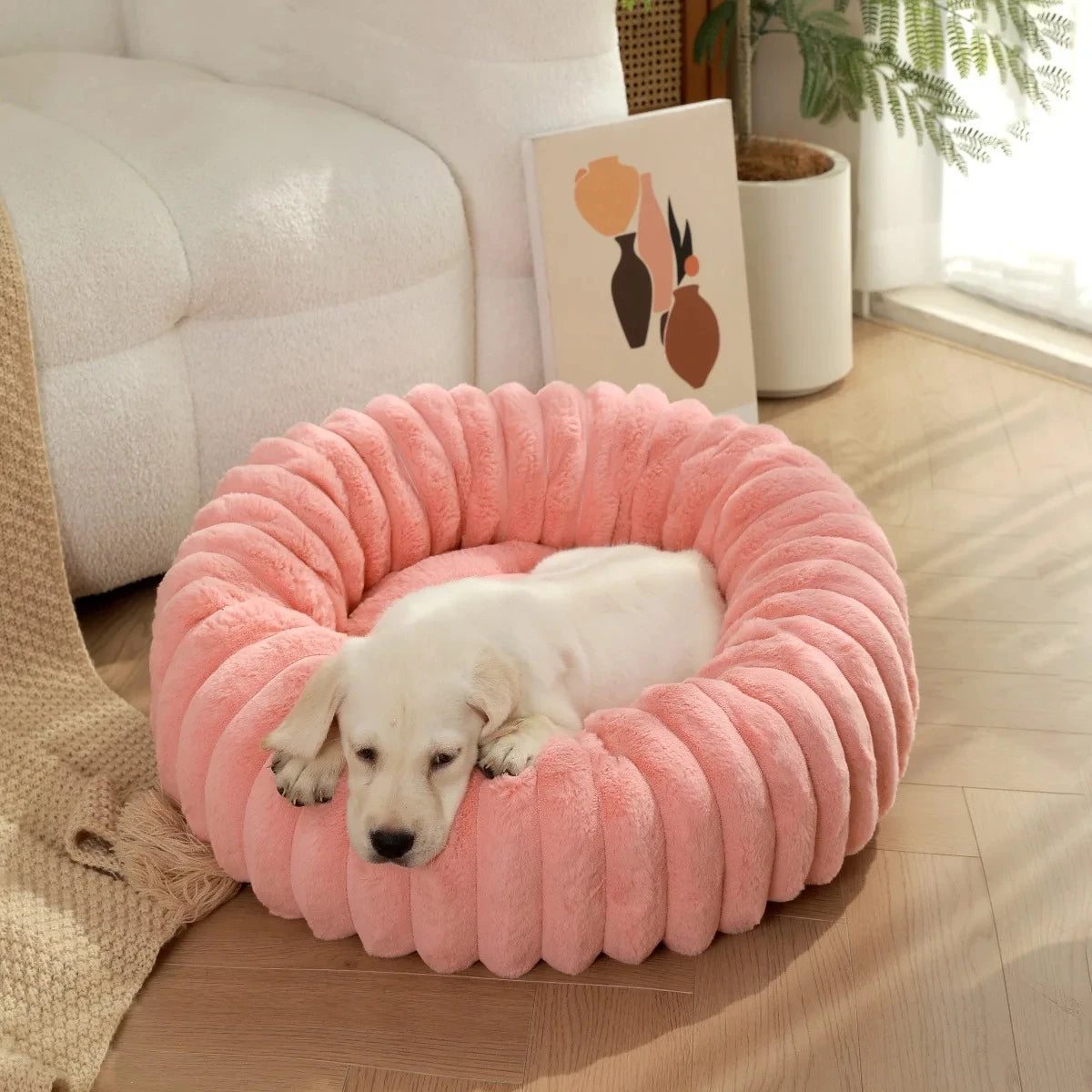 Le Cocon – Panier donut rond moelleux pour chien