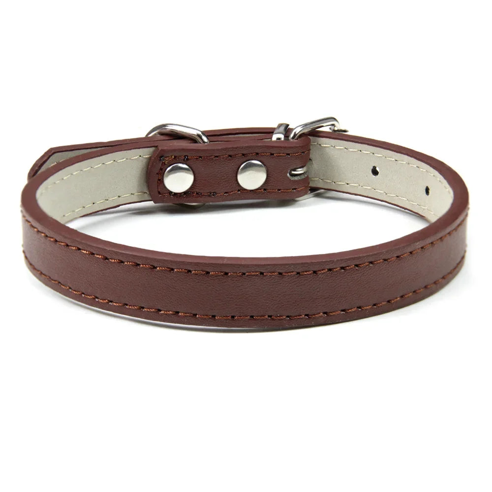 Collier réglable en similicuir pour chien