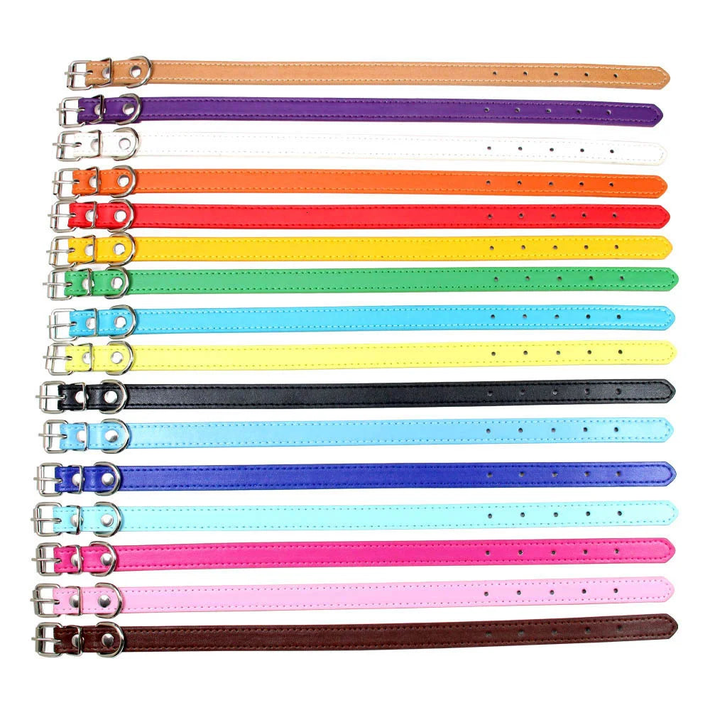 Collier réglable en similicuir pour chien