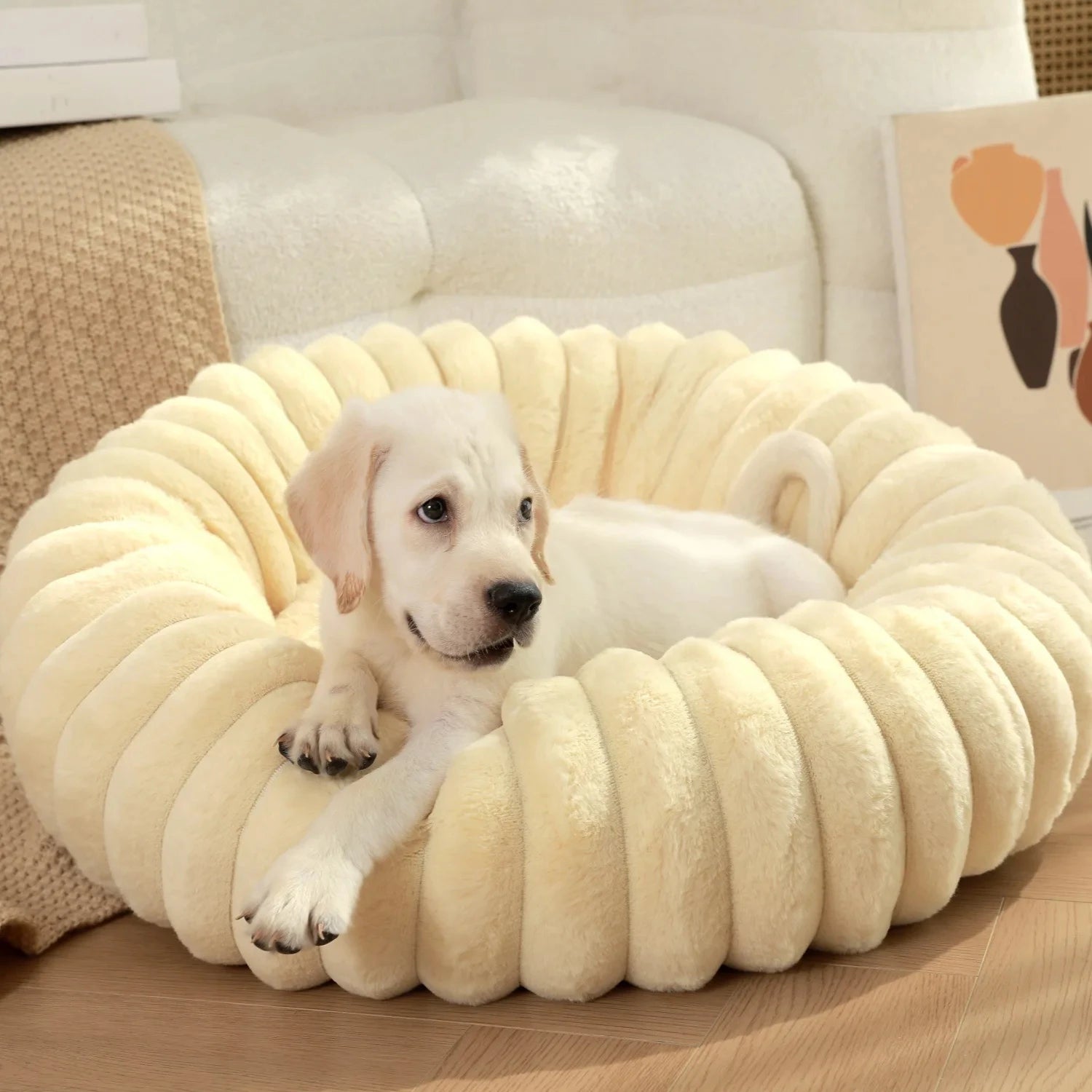 Le Cocon – Panier donut rond moelleux pour chien