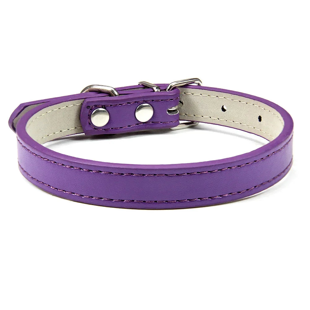 Collier réglable en similicuir pour chien