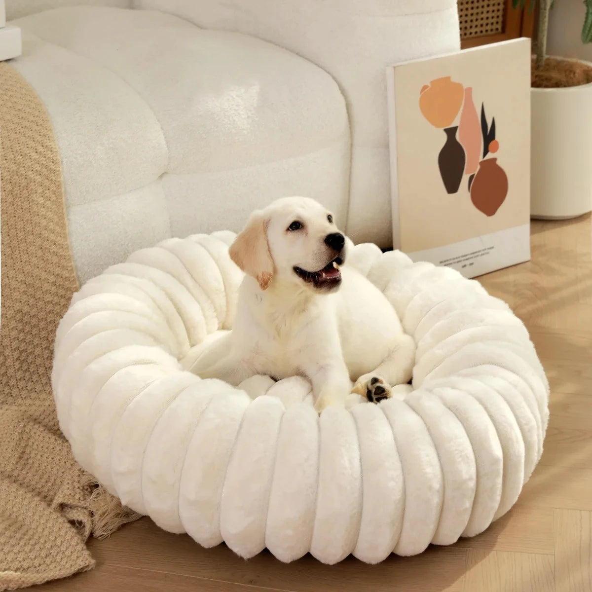 Le Cocon – Panier donut rond moelleux pour chien