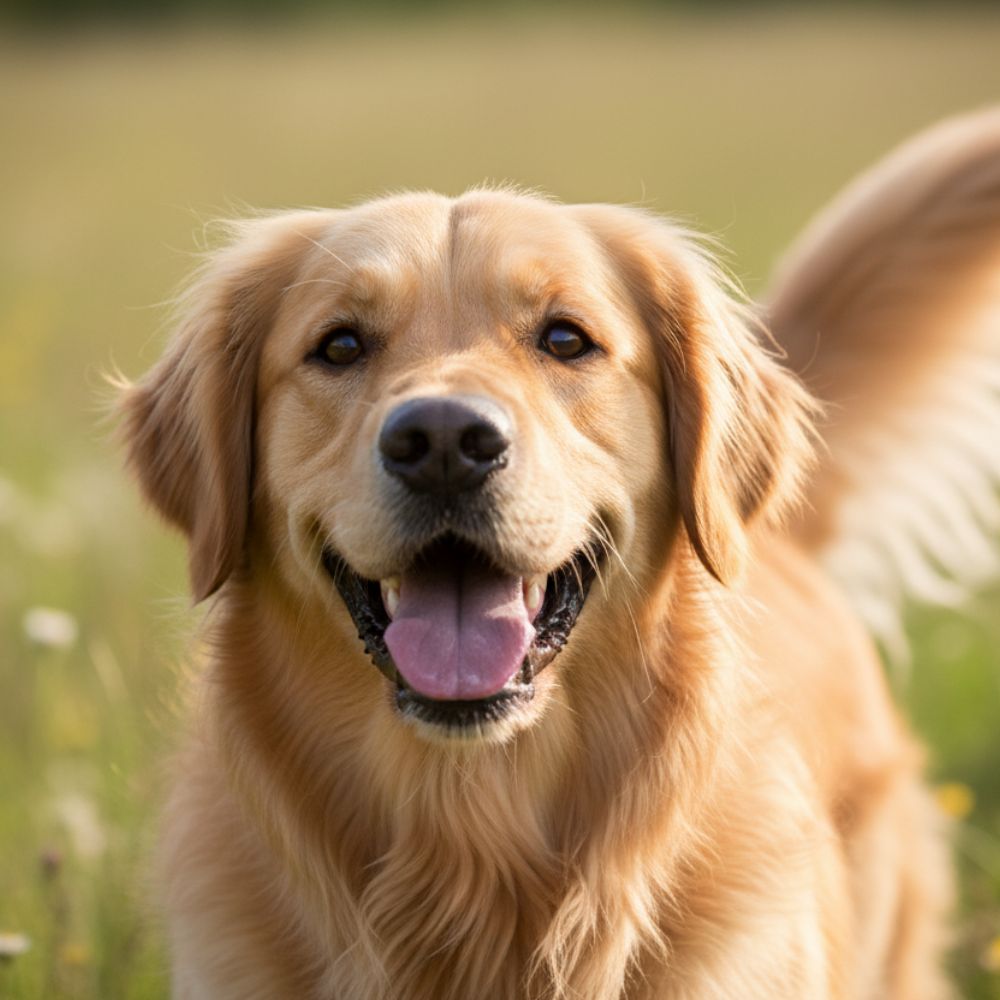 chien réel heureux, La patoune française. Accessoires pour chien.